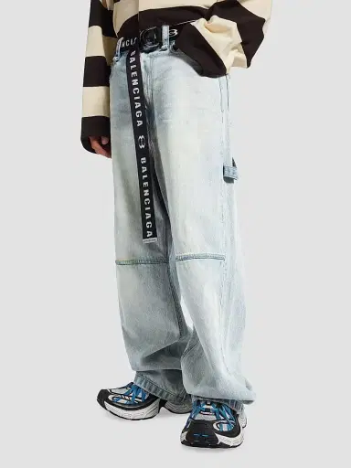 Balenciaga Men's Belted Jeans - Light Blue - Size 33 | Thumbnail 3 Balenciaga Men's Belted Jeans - Light Blue - Size 33 | Thumbnail 3
