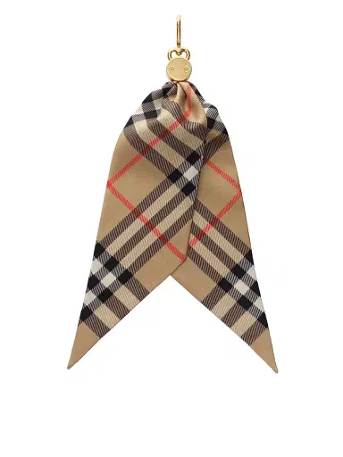 Burberry Women's Check Silk Scarf Charm - Sand | Thumbnail 2