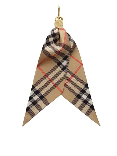 Burberry Women's Check Silk Scarf Charm - Sand | Thumbnail 1