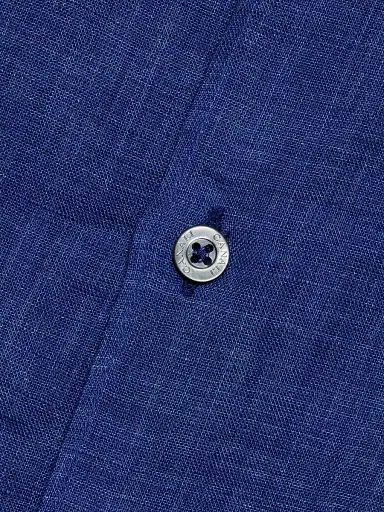 Canali Men's Linen Button-Front Shirt - Navy | Thumbnail 7