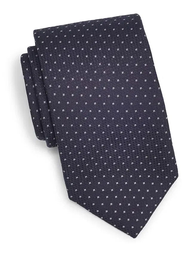 Men's Light Squares Silk Tie - Blue