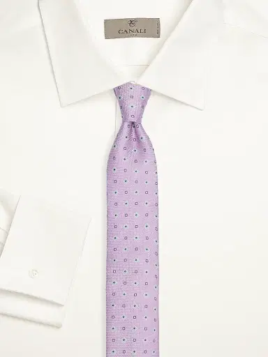Canali Men's Medallion Woven Silk Tie | Thumbnail 2