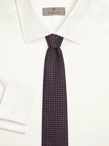 Canali Men's Geometric Woven Silk Tie | Thumbnail 2 Canali Men's Geometric Woven Silk Tie | Thumbnail 2
