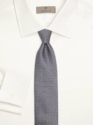Canali Men's Geometric Silk Tie | Thumbnail 2