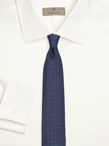 Canali Men's Art Deco Motif Silk Tie | Thumbnail 2 Canali Men's Art Deco Motif Silk Tie | Thumbnail 2