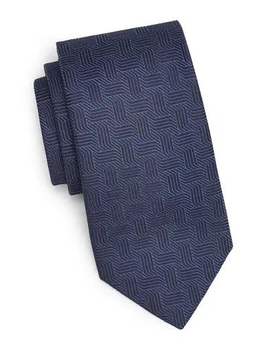 Canali Men's Art Deco Motif Silk Tie | Thumbnail 1 Canali Men's Art Deco Motif Silk Tie | Thumbnail 1