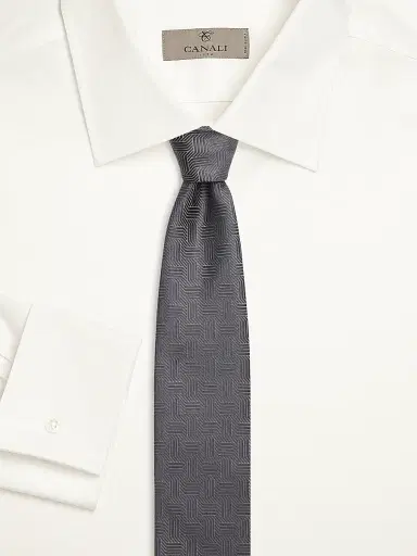 Canali Men's Art Deco Motif Silk Tie | Thumbnail 2