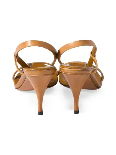 Miu Miu Women's Leather Sandals - Beige Khaki - Size 11 | Thumbnail 3