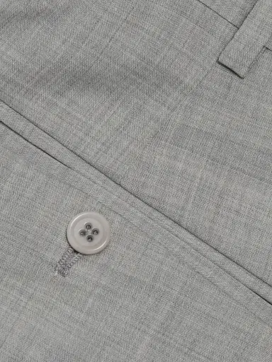 Emporio Armani Men's Tropical Virgin Wool Flat-Front Trousers - Light Grey Melange - Size 38 | Thumbnail 7