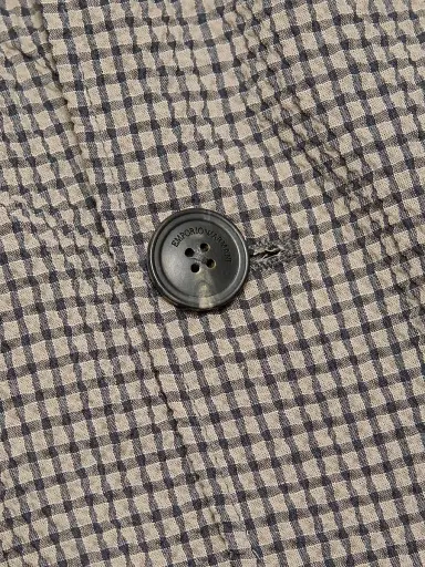 Emporio Armani Men's Check Seersucker Soft Jacket - Beigie Blue - Size 48 | Thumbnail 7