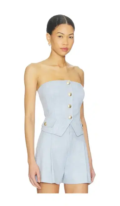 Generation Love Ellery Chambray Suiting Bustier | Thumbnail 2 Generation Love Ellery Chambray Suiting Bustier | Thumbnail 2