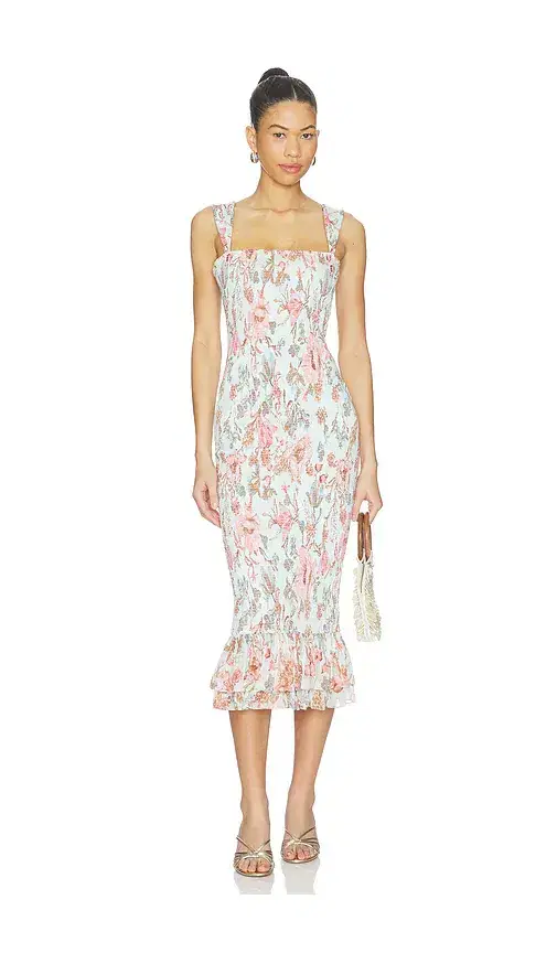 Hemant & Nandita Smocked Midi Dress