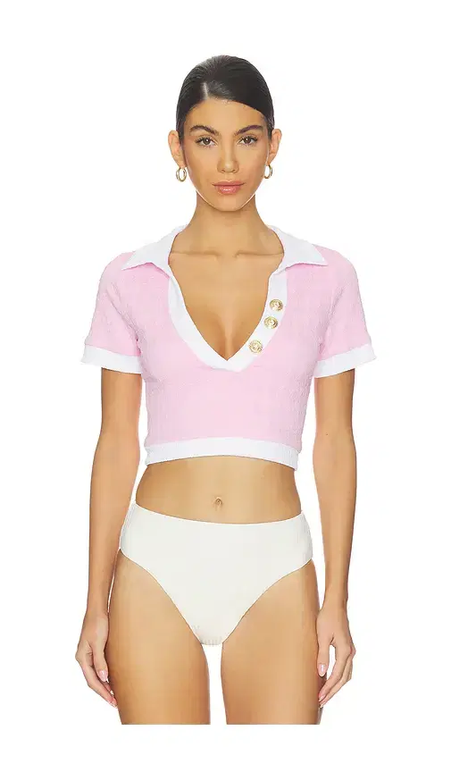 L'AGENCE Cropped Polo Rashguard