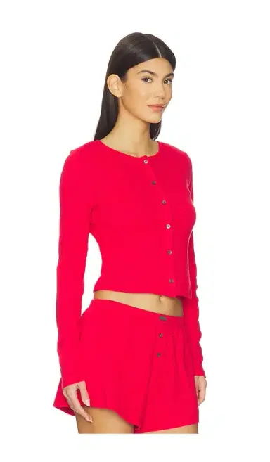Lunya Pointelle Crew Neck Cardigan | Thumbnail 2