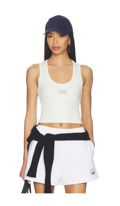 Gold Hinge Ribbed Cotton Tank Top | Thumbnail 1 Gold Hinge Ribbed Cotton Tank Top | Thumbnail 1