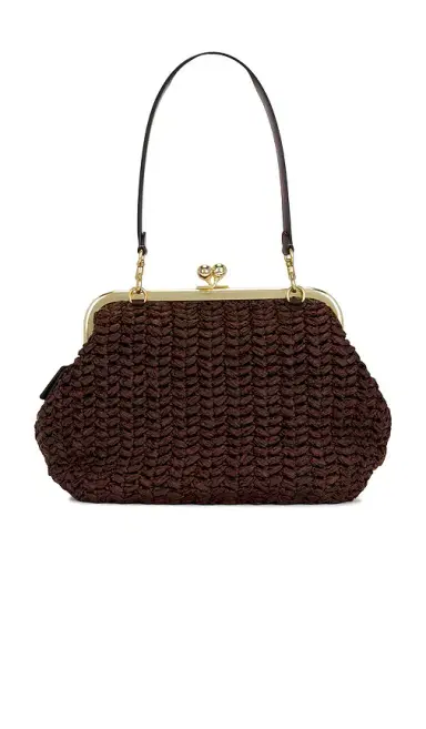 Coach Large Weave Straw Kisslock Frame 27 Bag | Thumbnail 2 Coach Large Weave Straw Kisslock Frame 27 Bag | Thumbnail 2