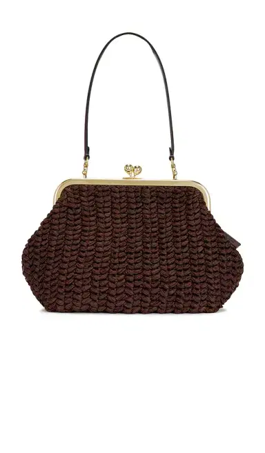 Coach Large Weave Straw Kisslock Frame 27 Bag | Thumbnail 1 Coach Large Weave Straw Kisslock Frame 27 Bag | Thumbnail 1