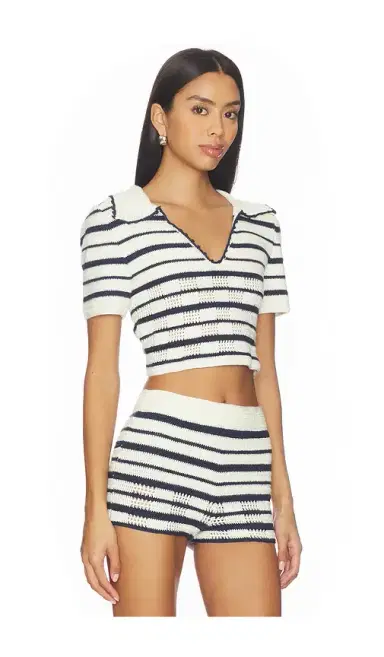 My Beachy Side Vera Hand-crocheted Polo Top | Thumbnail 2