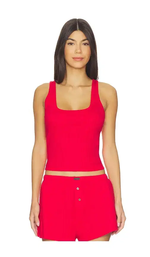 LUNYA Pointelle Scoop Neck Tank