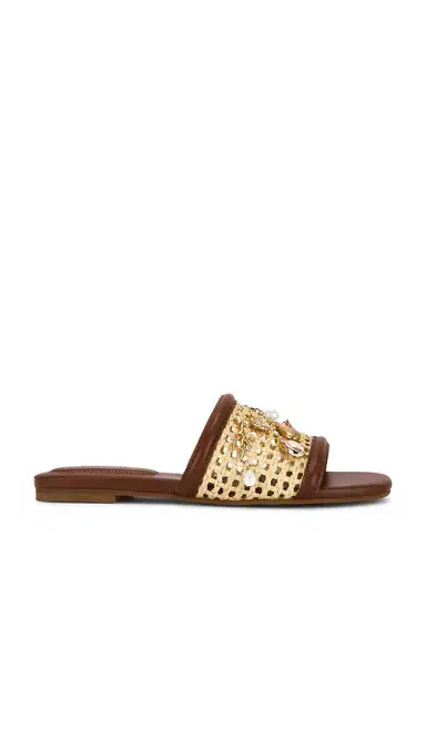 Simkhai Caspian Raffia Netted Flat Sandal | Thumbnail 1