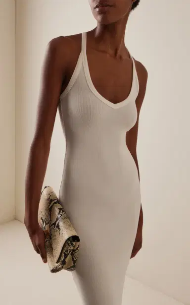 Éterne Ribbed Jersey Halter Maxi Dress | Thumbnail 3 Éterne Ribbed Jersey Halter Maxi Dress | Thumbnail 3