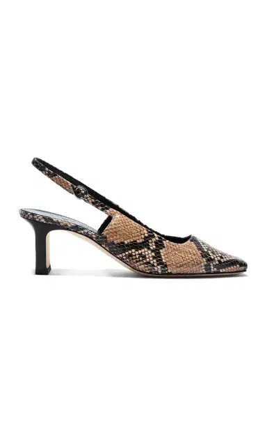 aeyde Liza Snake-Effect Leather Slingback Pumps | Thumbnail 3