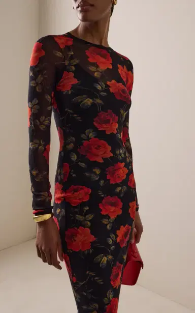 Carolina Herrera Floral Mesh Maxi Dress | Thumbnail 3