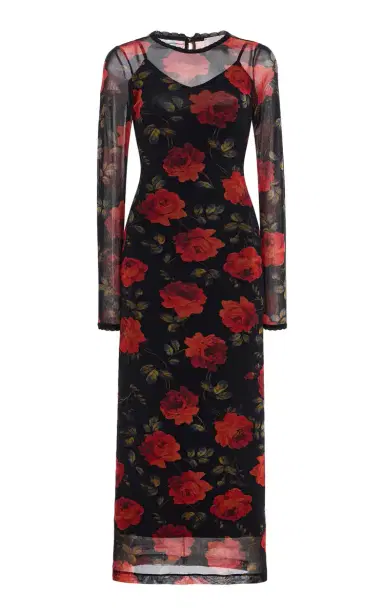 Carolina Herrera Floral Mesh Maxi Dress | Thumbnail 7