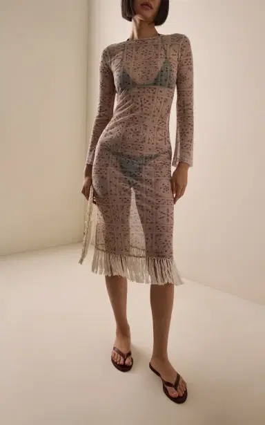 BOTEH Folkora Fringed Cotton Mesh Dress | Thumbnail 2 BOTEH Folkora Fringed Cotton Mesh Dress | Thumbnail 2