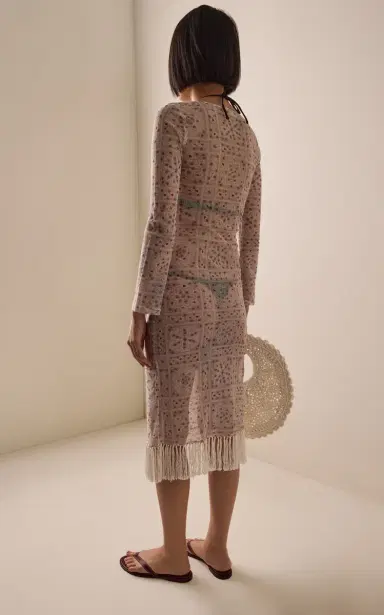 BOTEH Folkora Fringed Cotton Mesh Dress | Thumbnail 4 BOTEH Folkora Fringed Cotton Mesh Dress | Thumbnail 4