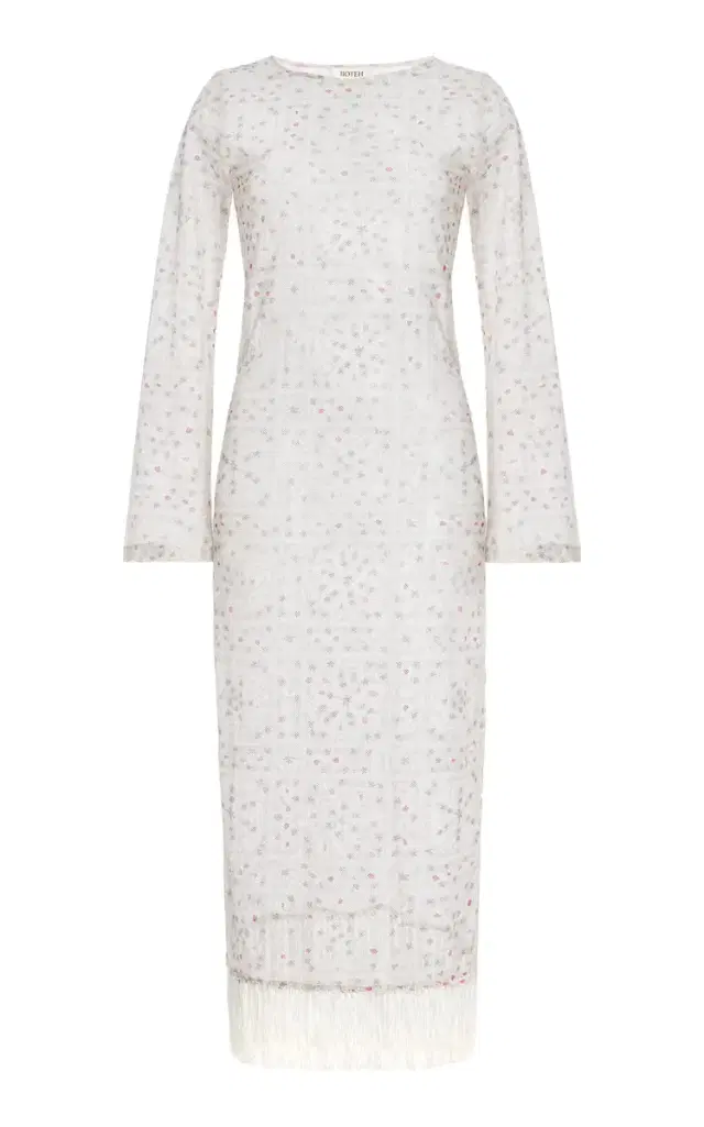 BOTEH Folkora Fringed Cotton Mesh Dress