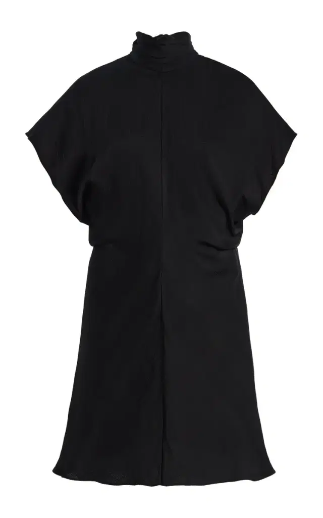 Ardea Tie-Neck Satin Mini Dress