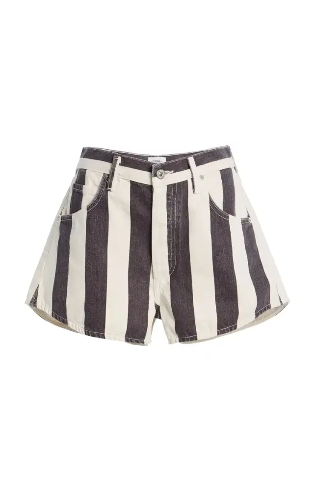 Citizens of Humanity Abita Striped Denim Shorts