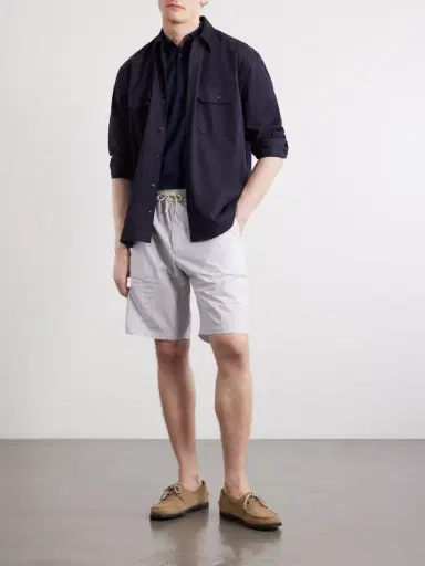 Paul Smith Straight-Leg Striped Cotton Drawstring Shorts - Men | Thumbnail 2 Paul Smith Straight-Leg Striped Cotton Drawstring Shorts - Men | Thumbnail 2