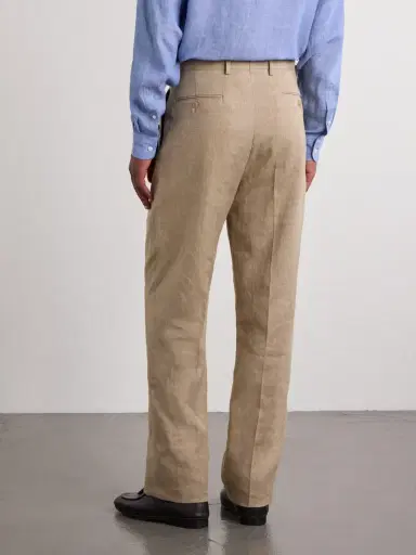 Ralph Lauren Purple Label Straight-Leg Pleated Linen, Cotton and Silk-Blend Suit Trousers - Men | Thumbnail 4 Ralph Lauren Purple Label Straight-Leg Pleated Linen, Cotton and Silk-Blend Suit Trousers - Men | Thumbnail 4