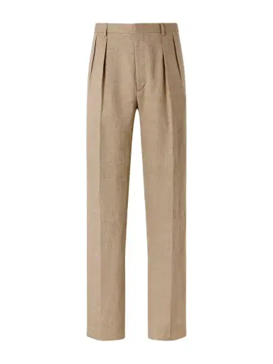Ralph Lauren Purple Label Straight-Leg Pleated Linen, Cotton and Silk-Blend Suit Trousers - Men | Thumbnail 1 Ralph Lauren Purple Label Straight-Leg Pleated Linen, Cotton and Silk-Blend Suit Trousers - Men | Thumbnail 1