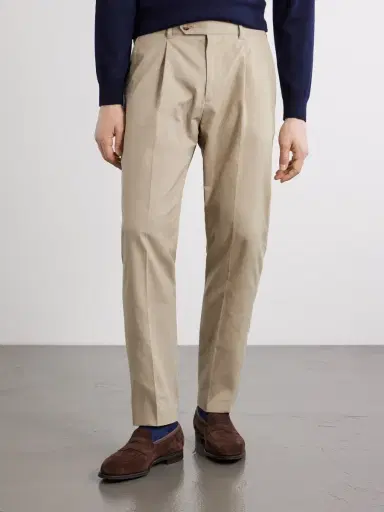 Paul Smith Straight-Leg Pleated Organic Cotton-Twill Trousers - Men | Thumbnail 3 Paul Smith Straight-Leg Pleated Organic Cotton-Twill Trousers - Men | Thumbnail 3
