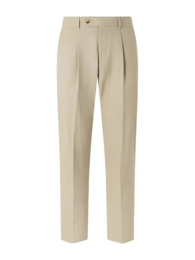 Straight-Leg Pleated Organic Cotton-Twill Trousers - Men