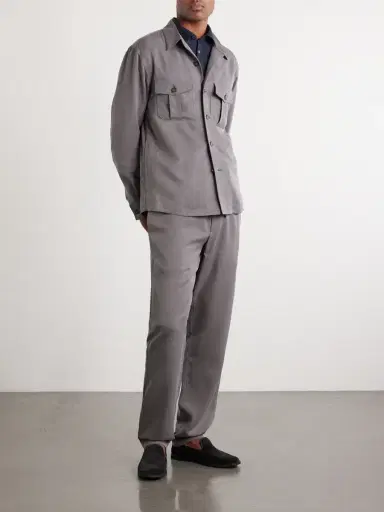 Canali Straight-Leg Lyocell Drawstring Trousers - Men | Thumbnail 2 Canali Straight-Leg Lyocell Drawstring Trousers - Men | Thumbnail 2