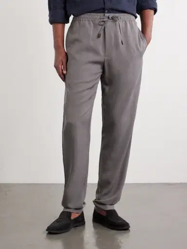 Canali Straight-Leg Lyocell Drawstring Trousers - Men | Thumbnail 3 Canali Straight-Leg Lyocell Drawstring Trousers - Men | Thumbnail 3