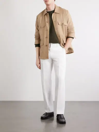 Paul Smith Straight-Leg Cotton and Linen-Blend Twill Trousers - Men | Thumbnail 2 Paul Smith Straight-Leg Cotton and Linen-Blend Twill Trousers - Men | Thumbnail 2