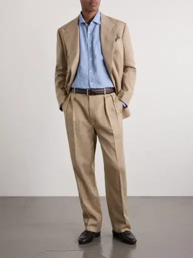 Ralph Lauren Purple Label Camp-Collar Linen-Chambray Shirt - Men | Thumbnail 2