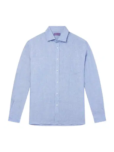 Ralph Lauren Purple Label Camp-Collar Linen-Chambray Shirt - Men | Thumbnail 1