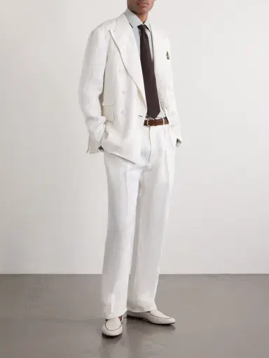 Ralph Lauren Purple Label Double-Breasted Herringbone Linen Suit Jacket - Men | Thumbnail 2 Ralph Lauren Purple Label Double-Breasted Herringbone Linen Suit Jacket - Men | Thumbnail 2