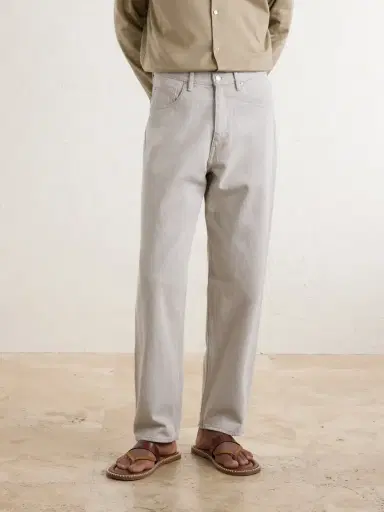 Auralee Wide-Leg Twist Brown Cotton Jeans - Men | Thumbnail 3 Auralee Wide-Leg Twist Brown Cotton Jeans - Men | Thumbnail 3