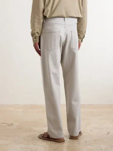 Auralee Wide-Leg Twist Brown Cotton Jeans - Men | Thumbnail 4 Auralee Wide-Leg Twist Brown Cotton Jeans - Men | Thumbnail 4