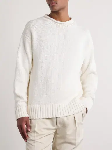 Ralph Lauren Purple Label Knitted Cotton Sweater - Men | Thumbnail 3