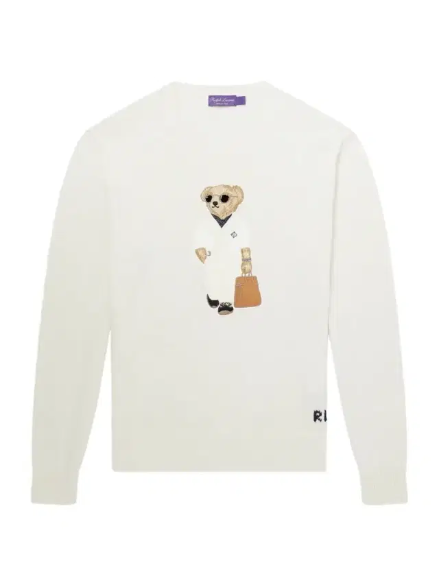 Ralph Lauren Purple Label Polo Bear Logo-Appliquéd Leather-Trimmed Knitted Silk and Linen-Blend Sweater - Men