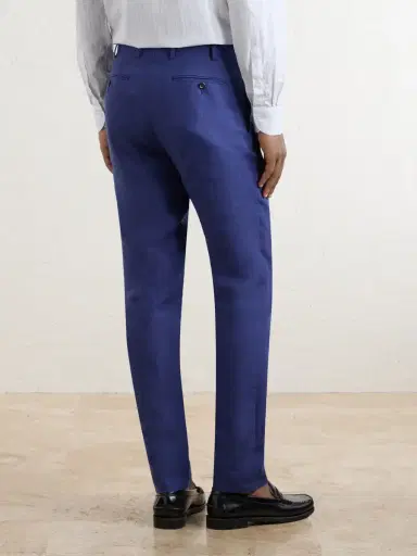 Canali Straight-Leg Linen Suit Trousers - Men | Thumbnail 4