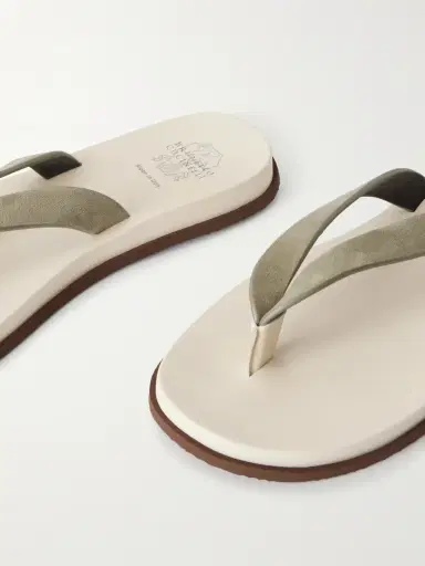 Brunello Cucinelli Suede Flip Flops - Men | Thumbnail 4 Brunello Cucinelli Suede Flip Flops - Men | Thumbnail 4